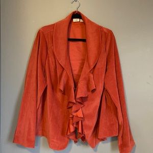 Cato, size 22W, burnt orange, ruffled jacket